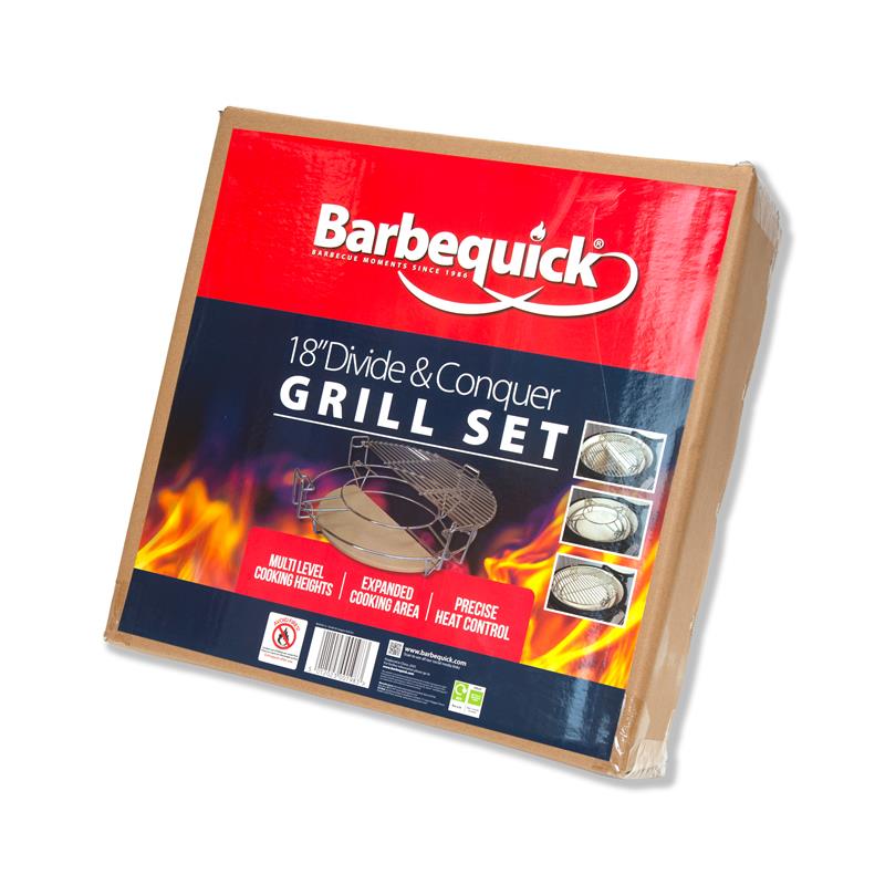 Bar-Be-Quick 18" Divide & Conquer Kamado Cooking System – Multi‑Level Grill Accessory for Kamado BBQs