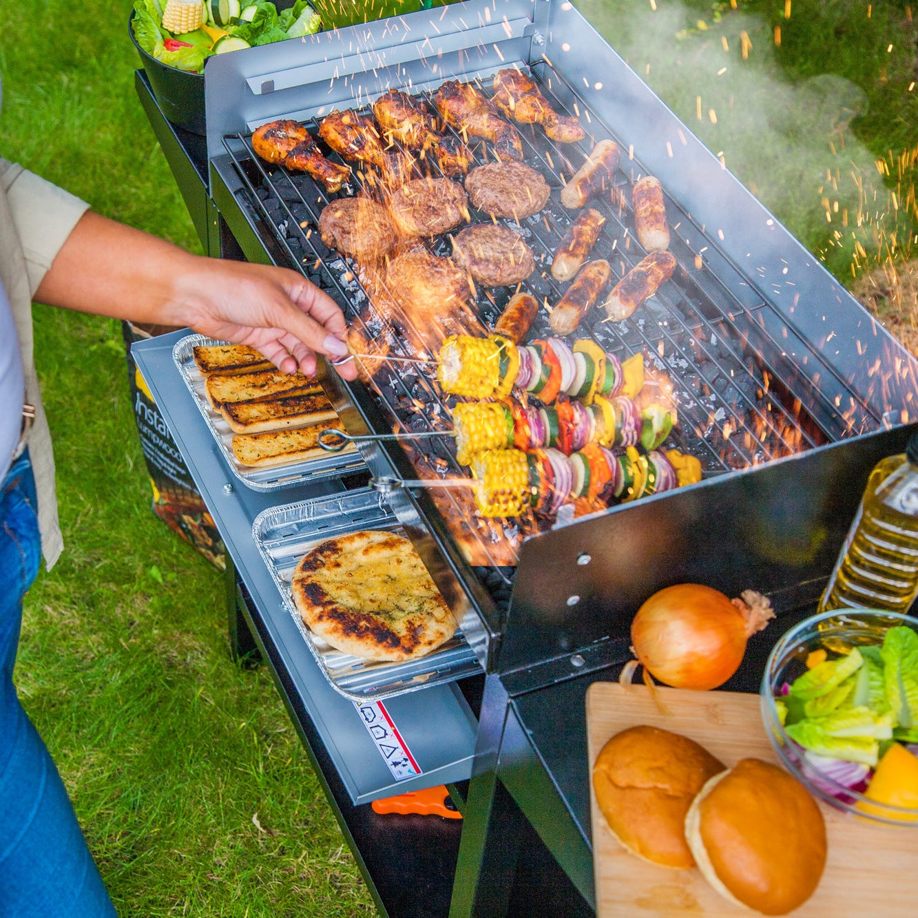 Trolley Grill & Bake BBQ - Large Grill and 25L Oven