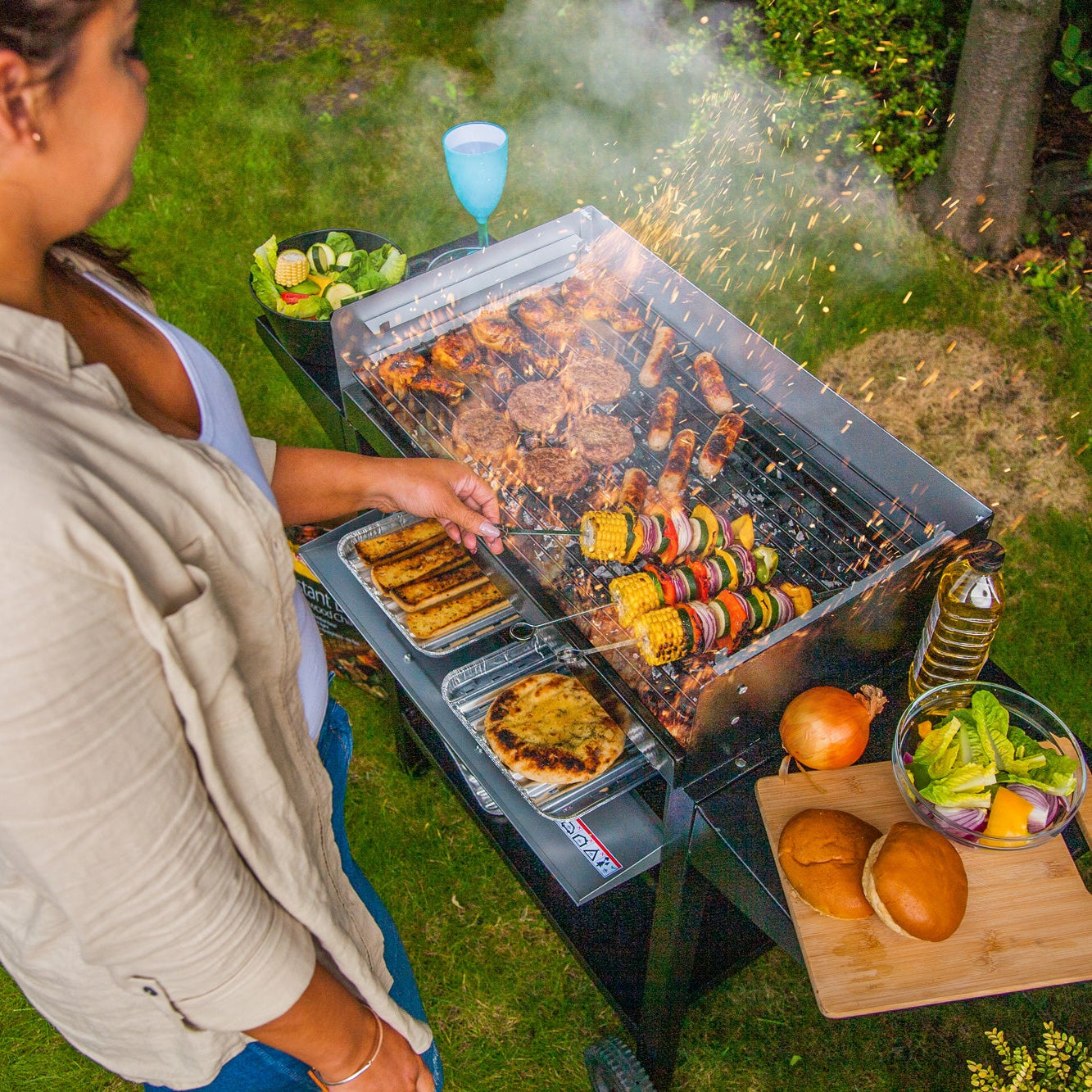Trolley Grill & Bake BBQ - Large Grill and 25L Oven