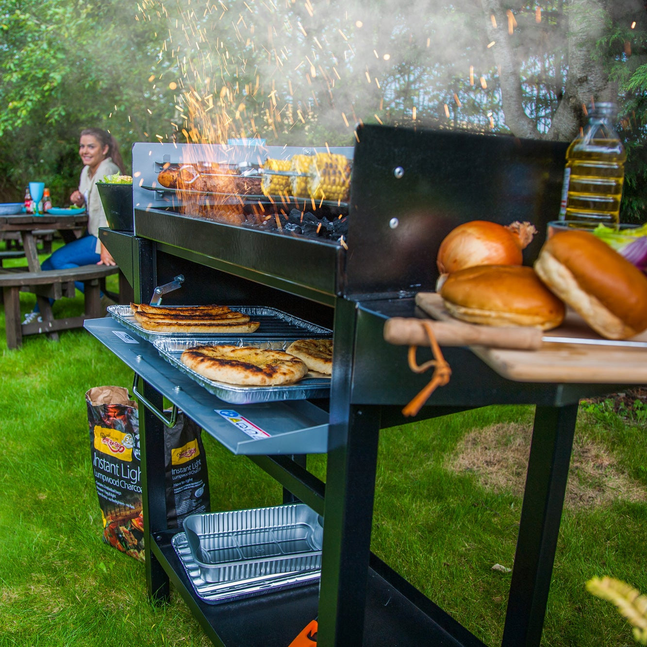Trolley Grill & Bake BBQ - Large Grill and 25L Oven