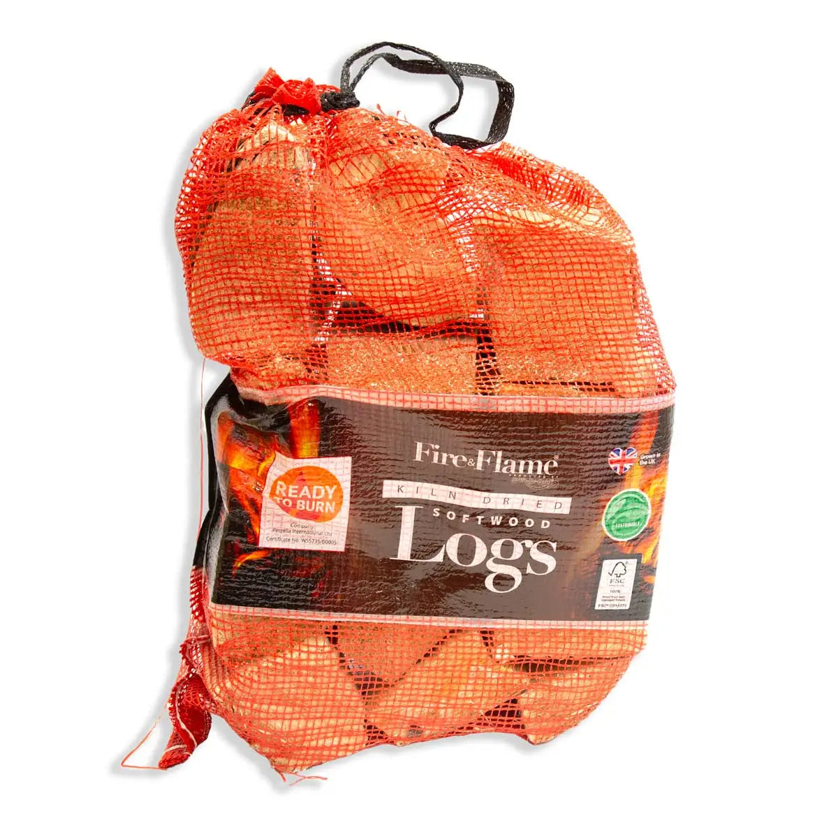 Softwood Logs Net Bag 6kg – Kiln‑Dried, Sustainable & Ready to Burn - Ideal for Stoves & Chimineas