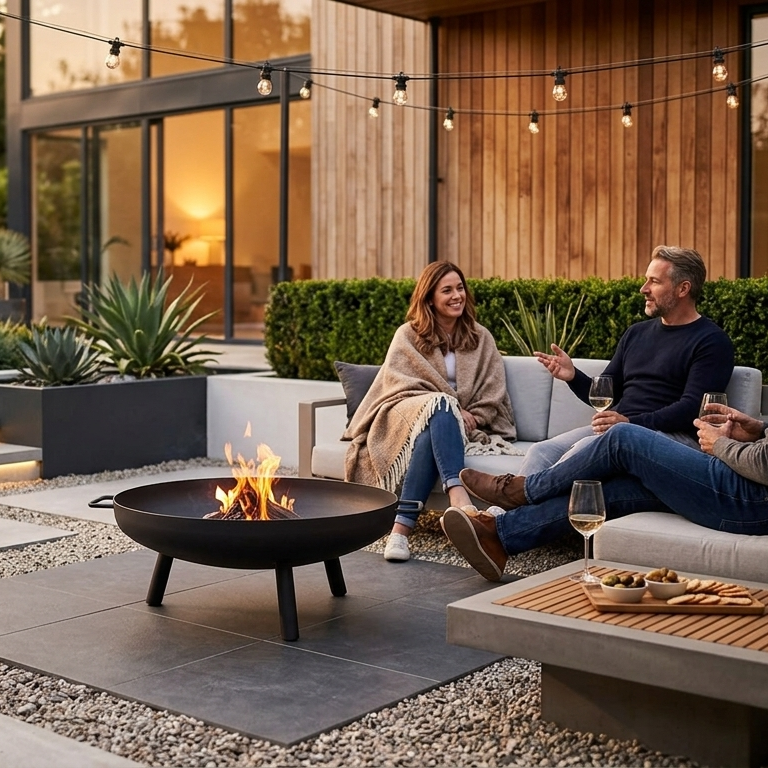 Mullion 60cm Garden Firepit – Large Steel Outdoor Fire Bowl for Patio & Garden Heating