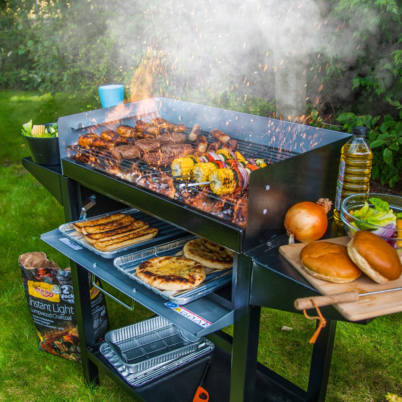 Trolley Grill & Bake BBQ - Large Grill and 25L Oven