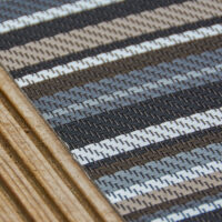Outdoor Woven Vinyl Rug – Weatherproof, Hard‑Wearing Striped Garden & Patio Mat (120cm x 170cm)