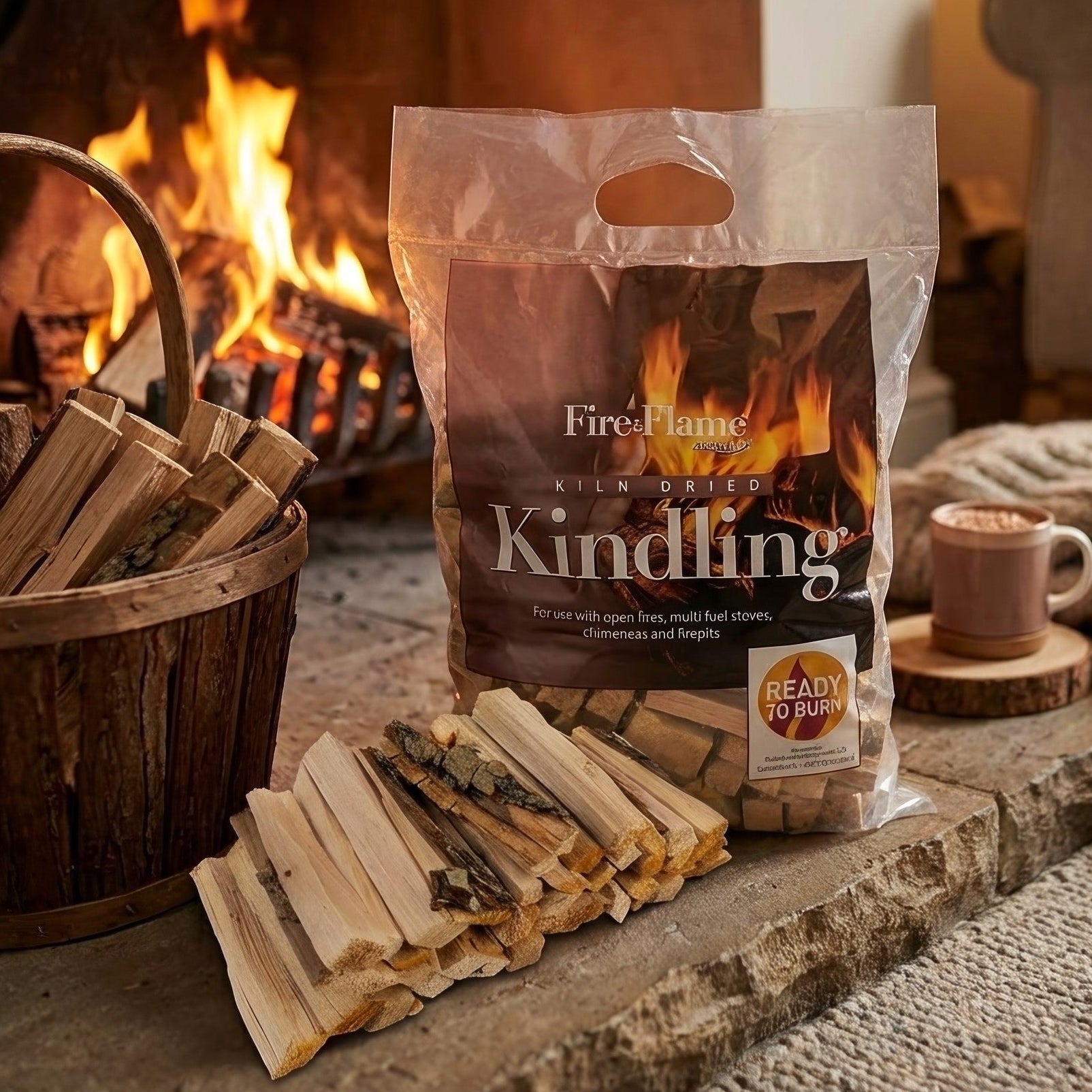 Premium FSC® Firestarter Kindling Carry Set for Stoves, Firepits & Chimineas