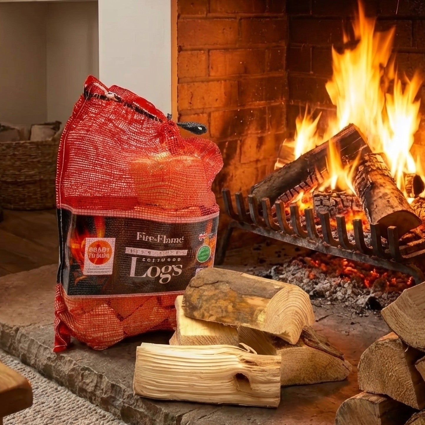 Softwood Logs Net Bag 6kg – Kiln‑Dried, Sustainable & Ready to Burn - Ideal for Stoves & Chimineas