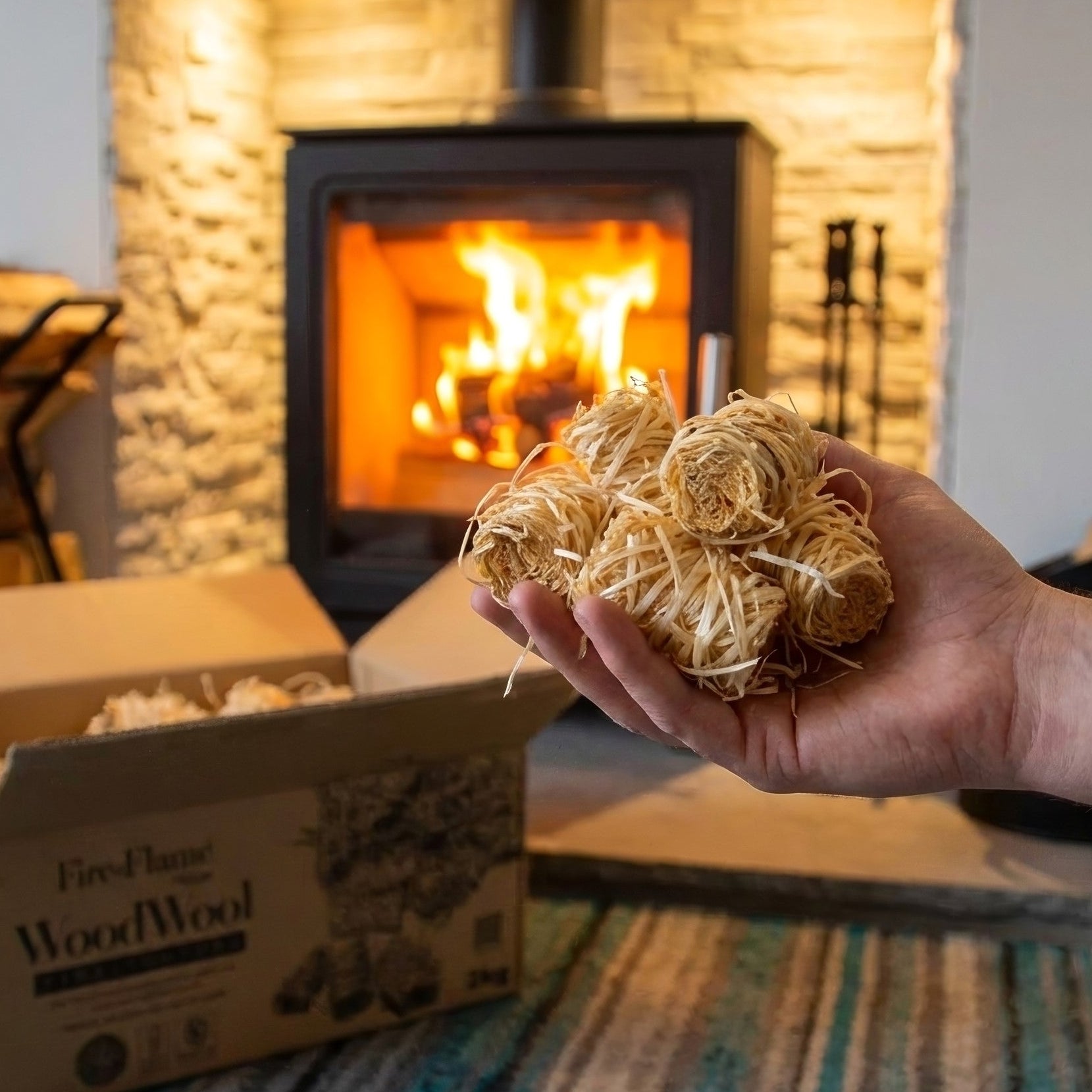 Natural Wood Wool Firelighters – 200 Pack - Long‑Burn, Odourless & Eco‑Friendly Firelighters