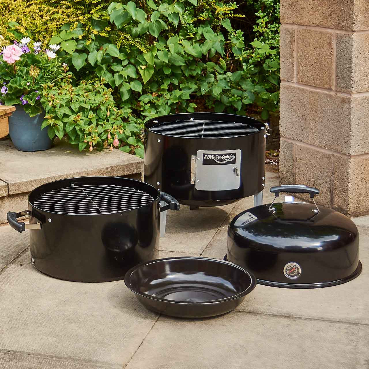 Dual‑Level Charcoal Smoker & Grill BBQ – Smoke, Grill, Steam & Roast