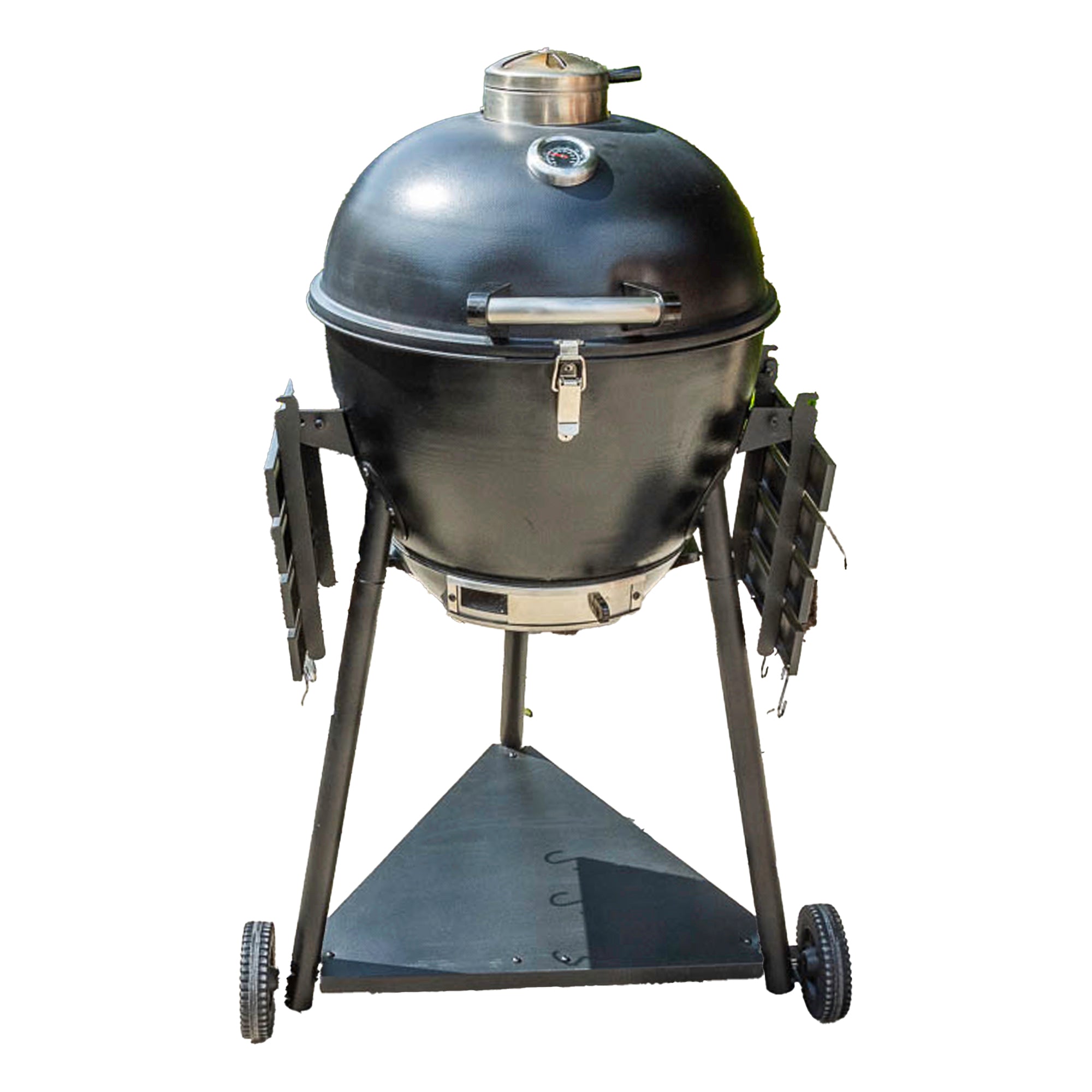 Barbequick 21" Steel Kamado Charcoal Grill | Double‑Walled BBQ - Black