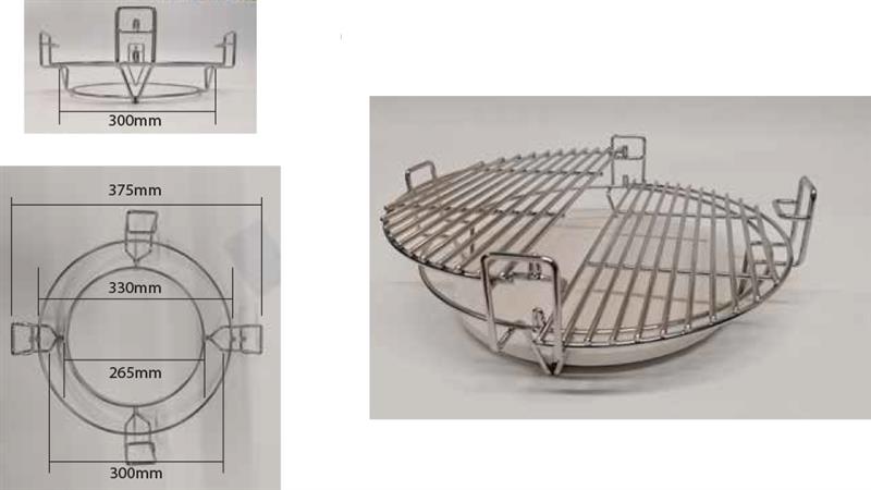 Bar-Be-Quick 18" Divide & Conquer Kamado Cooking System – Multi‑Level Grill Accessory for Kamado BBQs