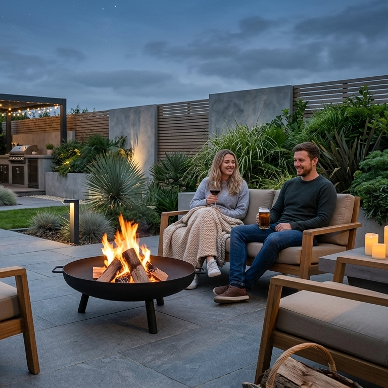 Mullion 60cm Garden Firepit – Large Steel Outdoor Fire Bowl for Patio & Garden Heating