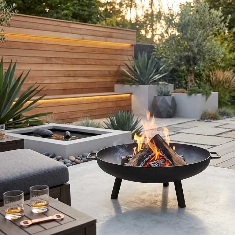 Mullion 60cm Garden Firepit – Large Steel Outdoor Fire Bowl for Patio & Garden Heating