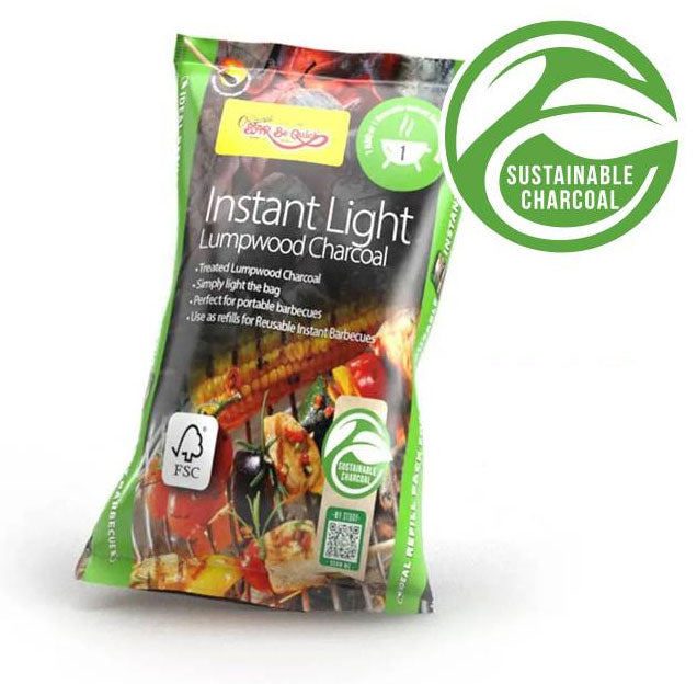 Barbequick FSC® Instant Light Charcoal Refill Bag for Reusable BBQ